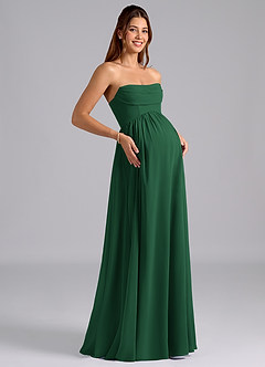 Azazie Saige Maternity Bridesmaid Dresses A-Line Pleated Chiffon Floor-Length Dress image8