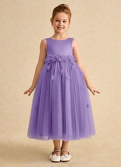 Azazie Lux Flower Girl Dresses Tahiti A-Line Beaded Tulle Dress image5