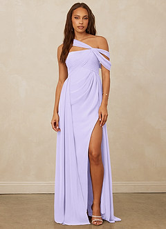 Christian Siriano Bridal for Azazie 1014 Bridesmaid Dresses Lilac A-Line Off the Shoulder Chiffon Dress image4