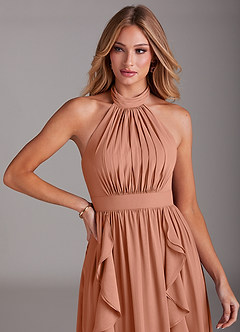 Azazie Avary Brautjungfernkleider A-Linie Plissee Chiffon Kleid Mai Tai image6