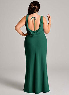 Azazie Rylina Bridesmaid Dresses Emerald Mermaid Pleated Chiffon Dress image8