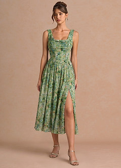Jessamy Floral Verde Rochie midi image1