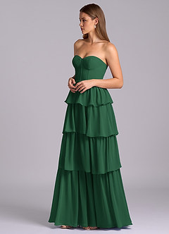 Azazie Faye Bridesmaid Dresses Dark Green A-Line Sweetheart Neckline Chiffon Dress image5