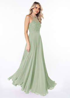 Azazie Kinsey Final Sale Desert Rose A-Line Lace Chiffon Dress image1