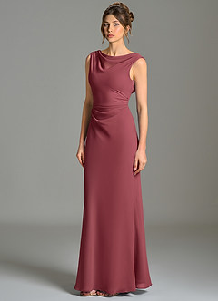 Azazie Kieryn Bridesmaid Dresses Merlot Mermaid Pleated Chiffon Dress image3