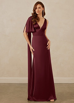Christian Siriano Bridal for Azazie 1011 Bridesmaid Dresses Cabernet Mermaid Bow Stretch Satin Dress image5