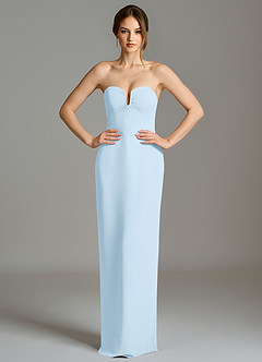 Azazie Darcie Final Sale Sky Blue Sheath Strapless Chiffon Convertible Dress image4