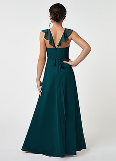 Azazie Emily Junior Pine A-Line Ruched Chiffon Dress image2