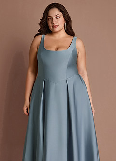 Olivia Powder Blue Pleated Midi Dress image11
