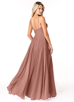 Azazie Emerald Bridesmaid Dresses Cedar Rose A-Line Ruffled Chiffon Dress image3