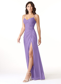 Azazie Reneya Robes de demoiselle d'honneur Robe Sirène en Maille Arc Tahiti image3