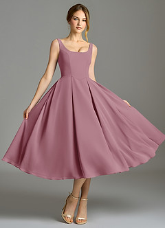 Azazie Amalie Bridesmaid Dresses Vintage Mauve A-Line Pleated Chiffon Dress image5