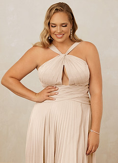 Christian Siriano Bridal for Azazie 1009 Bridesmaid Dresses White Alabaster A-Line Pleated Chiffon Dress image13