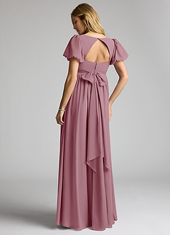 Azazie Madisynn Maternity Bridesmaid Dresses Bow Chiffon Floor-Length Dress image2