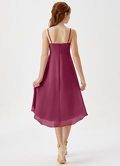 Azazie Mariam Junior Mulberry A-Line Pleated Chiffon Dress image2