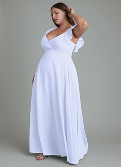 Azazie Leilani Bridesmaid Dresses Lavender A-Line Pleated Chiffon Dress image10