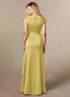 Azazie Anderson Mother of the Bride Dresses Canary A-Line Pleated Stretch Satin Dress image2