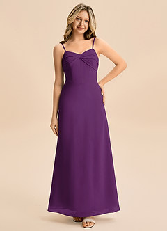 Azazie Jordyn Junior Linia A Dekolt w kształcie serca Szyfon Długość podłogi Młodsza druhna Sukienka image3