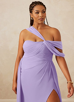 Christian Siriano Bridal for Azazie 1014 Bridesmaid Dresses Lilac A-Line Off the Shoulder Chiffon Dress image15