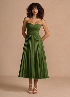 Amélie Olive Green Midi Dress image4