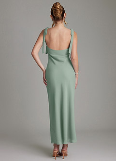 Azazie Luddie Final Sale Agave Mermaid Bow Chiffon Dress image6