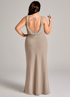 Azazie Rylina Bridesmaid Dresses Taupe Mermaid Pleated Chiffon Dress image11