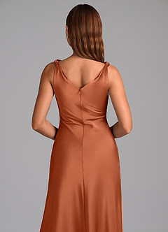 Azazie Nerine Brudtärnklänningar Klä av A-Linje i Stretch Satin Plisserad Cederros image2