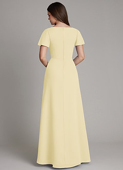 Azazie Kaya Brautjungfernkleider A-Linie Plissee Chiffon Kleid Zitronensorbet image8