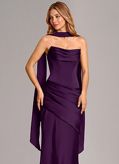 Azazie Pelagia Suknie dla druhen Syrena Gorset Satyna elastyczna Do ziemi Sukienka image5