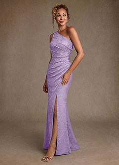 Azazie Joylin Suknie dla Matki Panny Młodej Trąbka Jedno ramię Kwiatowe wypalenie Długość podłogi Sukienka image3