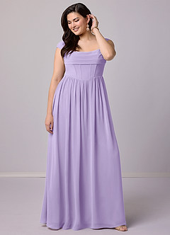 Barbie ♥ Azazie Bridesmaid Dresses Lilac A-Line Corset Chiffon Dress image11