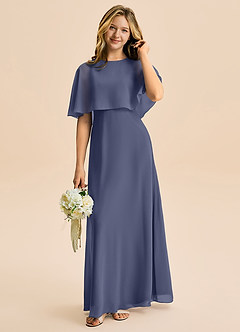 Azazie Maris Junior Abito A-Line in Chiffon Stormy image1