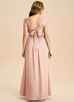 Azazie Hattie Junior A-Linie Plissee Stretch-Satin Kleid Roségold image2