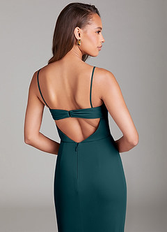 Azazie Leonis Bridesmaid Dresses Pine Sheath Strapless Mesh Convertible Dress image3