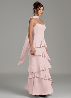 Azazie Imani Bridesmaid Dresses Blushing Pink A-Line Ruched Chiffon Dress image6
