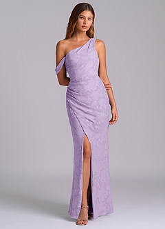 Azazie Madelyn Final Sale Lilac Mermaid One Shoulder Floral Burnout Convertible Dress image4