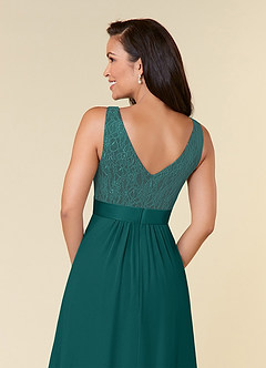 Azazie Xella Mother of the Bride Dresses Peacock A-Line Lace Chiffon Dress image6