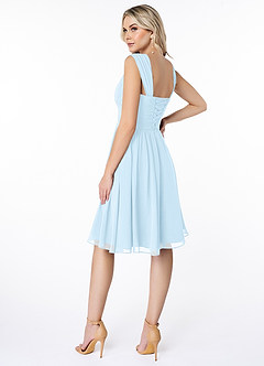 Azazie Angie Bridesmaid Dresses A-Line Pleated Chiffon Knee-Length Dress image4