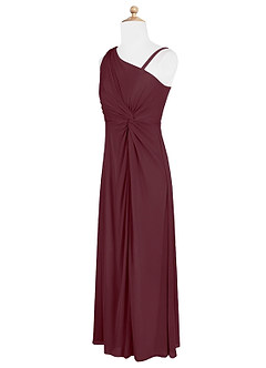 Azazie Brooke Junior Cabernet A-Line Pleated Mesh Dress image7