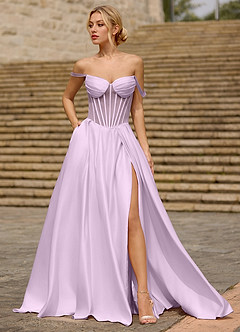 Heartshape Violet Robe de bal en satin corset image5