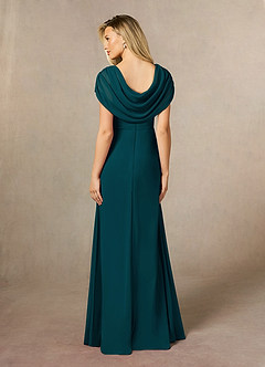 Azazie Mary Mother of the Bride Dresses Pine A-Line Side Slit Chiffon Dress image3
