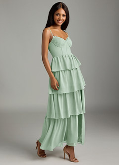 Azazie Kaiden Bridesmaid Dresses Agave A-Line Sweetheart Neckline Chiffon Dress image3