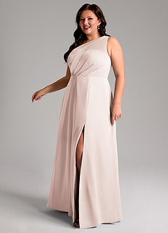 Azazie Phaedra Jurken voor bruidsmeisjes Jurk van Chiffon met A-Lijn One-Shoulder Rozenblaadje image12