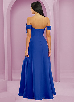 Barbie ♥ Azazie Jurken voor bruidsmeisjes Converteerbaar Jurk van Chiffon met A-Lijn Off the Shoulder Koningsblauw image2