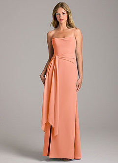 Azazie Tahlia Brautjungfernkleider A-Linie Gürtel/Schärpe Chiffon Kleid Sonnenuntergang image5