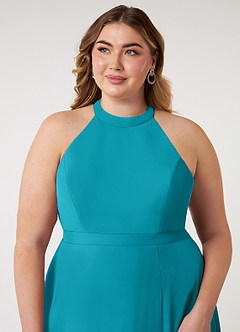 Azazie Clarice Bridesmaid Dresses Jade A-Line Halter Chiffon Dress image13