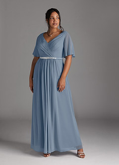Azazie Tricia Mother of the Bride Dresses Twilight A-Line V-Neck Pleated Chiffon Dress image8
