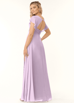 Azazie Rylee Bridesmaid Dresses Frosted Lilac A-Line Pleated Chiffon Dress image4