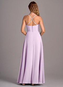 Azazie Carolyn Bridesmaid Dresses Frosted Lilac A-Line Pleated Chiffon Dress image6