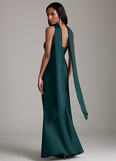 Azazie Saylor Jurken voor bruidsmeisjes Jurk van Stretch Satijn met Zeemeermin Strapless Pijnboom image8